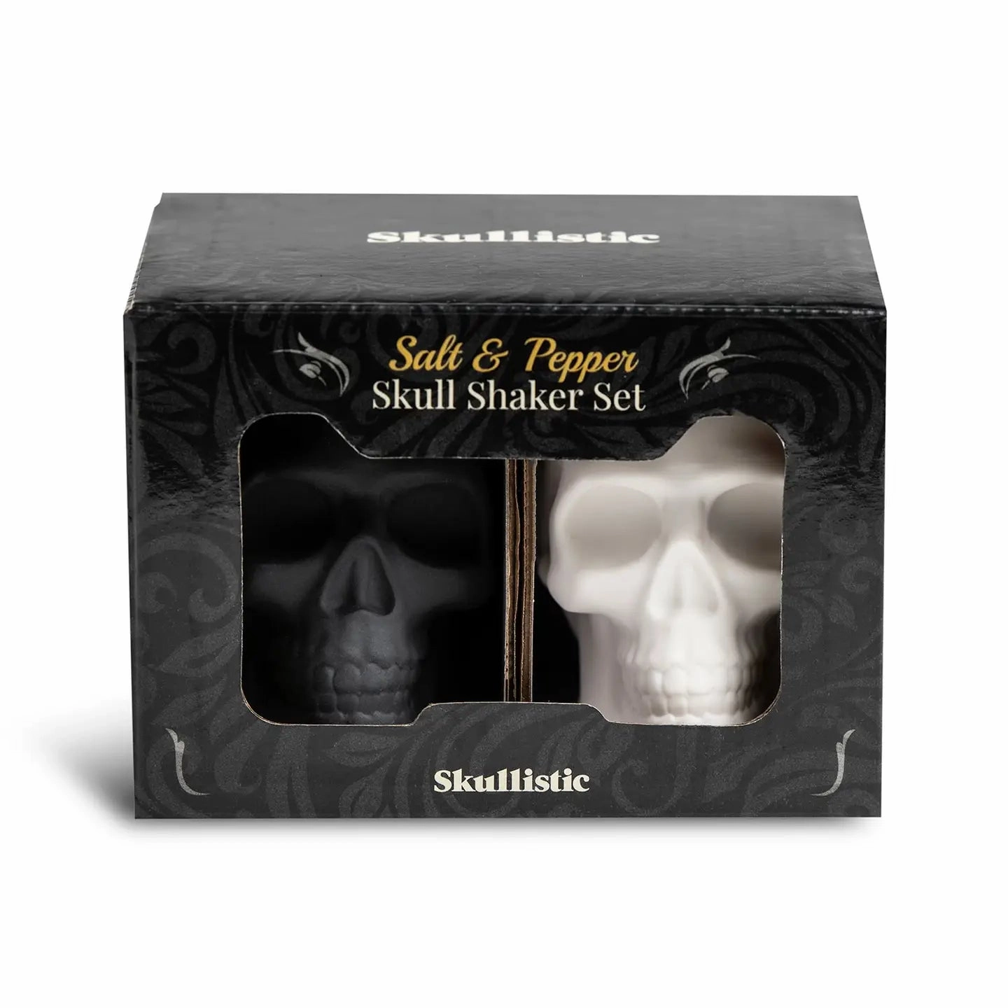 Skullistic Porcelain Skull Salt & Pepper Shaker Set Frightening Masks