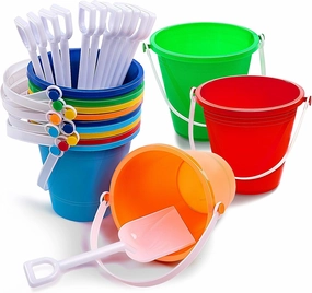 Agreement Respect SLOOSH - Beach Buckets with Sand Shovels, 12 Sets