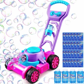 Sloosh Bubble Lawn Mower Toddler Toys, Pink Magic Trick Puzzle Solving