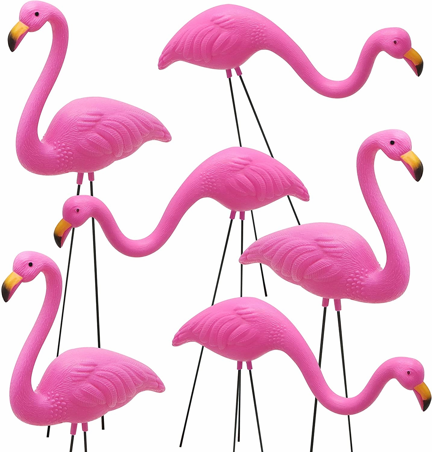 Small Pink Flamingo Yard Ornament, Set 6 Focus Training