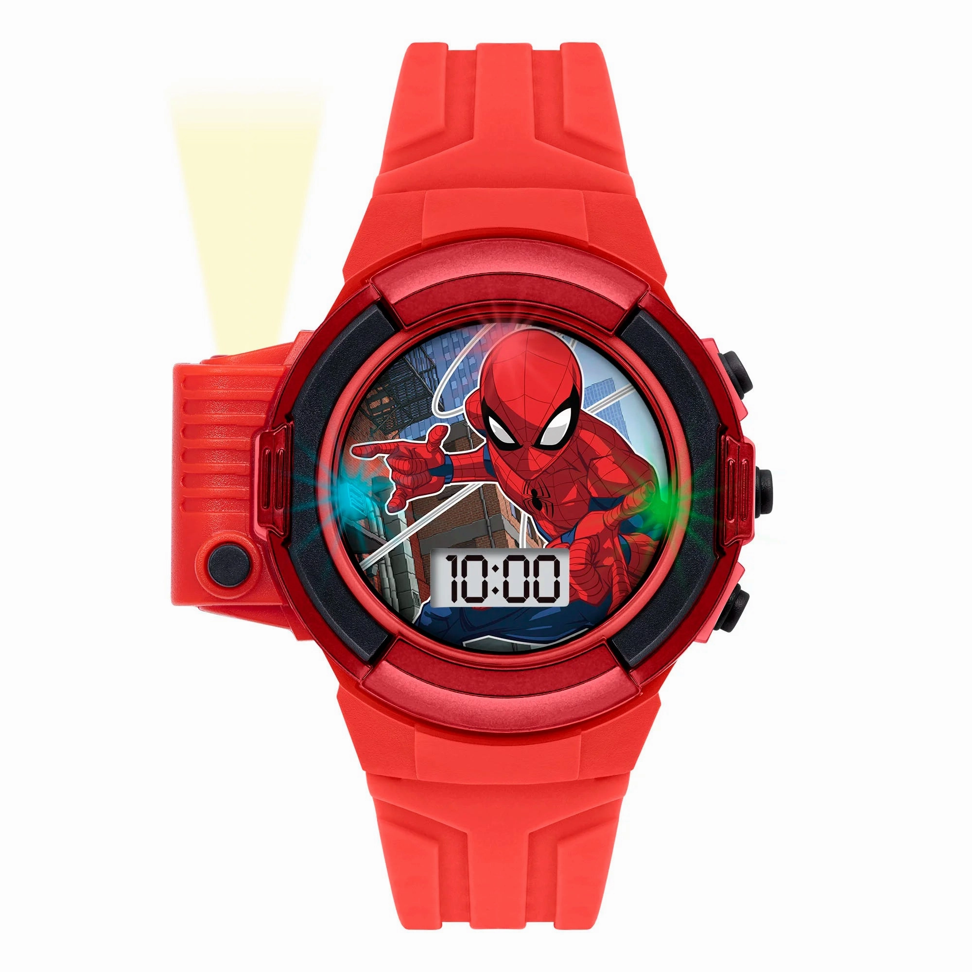 Realistic Physics Spiderman Boy's Digital Quartz Watch with Silicone Strap