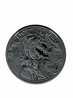 Frightening Accents Halloween Shirt Company Enamel Pin In Halloween We Trust