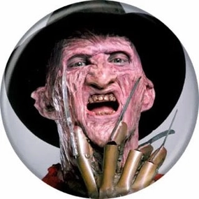 Noes Freddy On Light Grey Buttons 1.25" Round Spooky Accessories