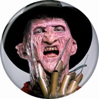 Noes Freddy On Light Grey Buttons 1.25" Round Spooky Accessories