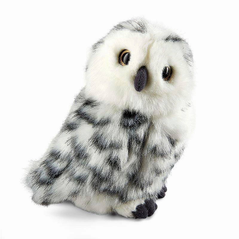 Bright shade Professional Member LIVING NATURE Snowy Owl with Turning Head 18cm Soft Toy
