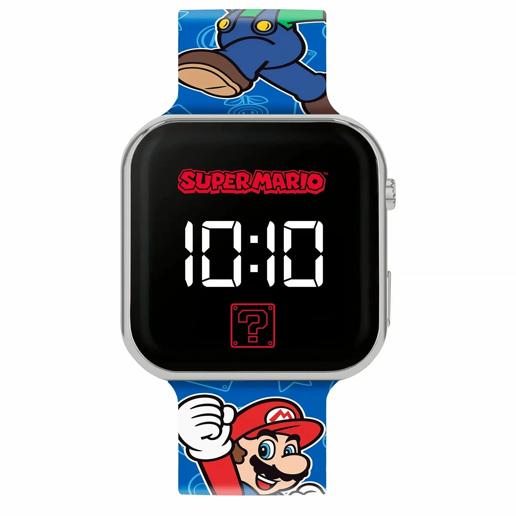 Super Mario Bros Blue Printed Strap LED Digital Watch Spin-off Title