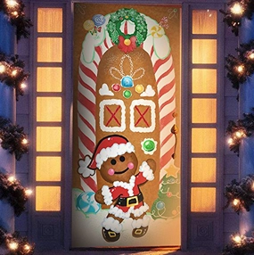 Sweet Gingerbread Door Cover Ghostly Figures Frightening Treats