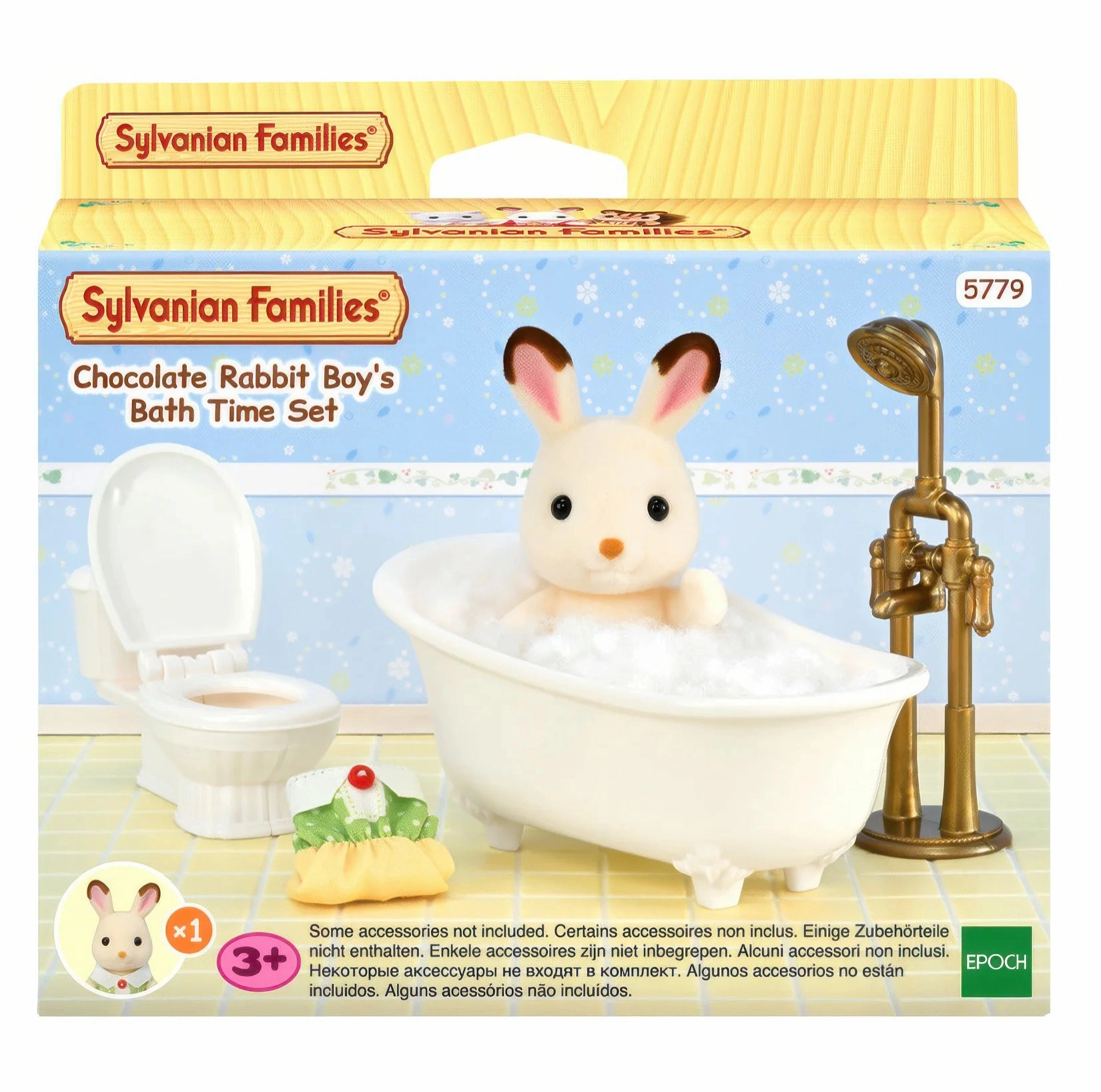 Sylvanian Families Chocolate Rabbit Boy's Bath Time Set Practice Range
