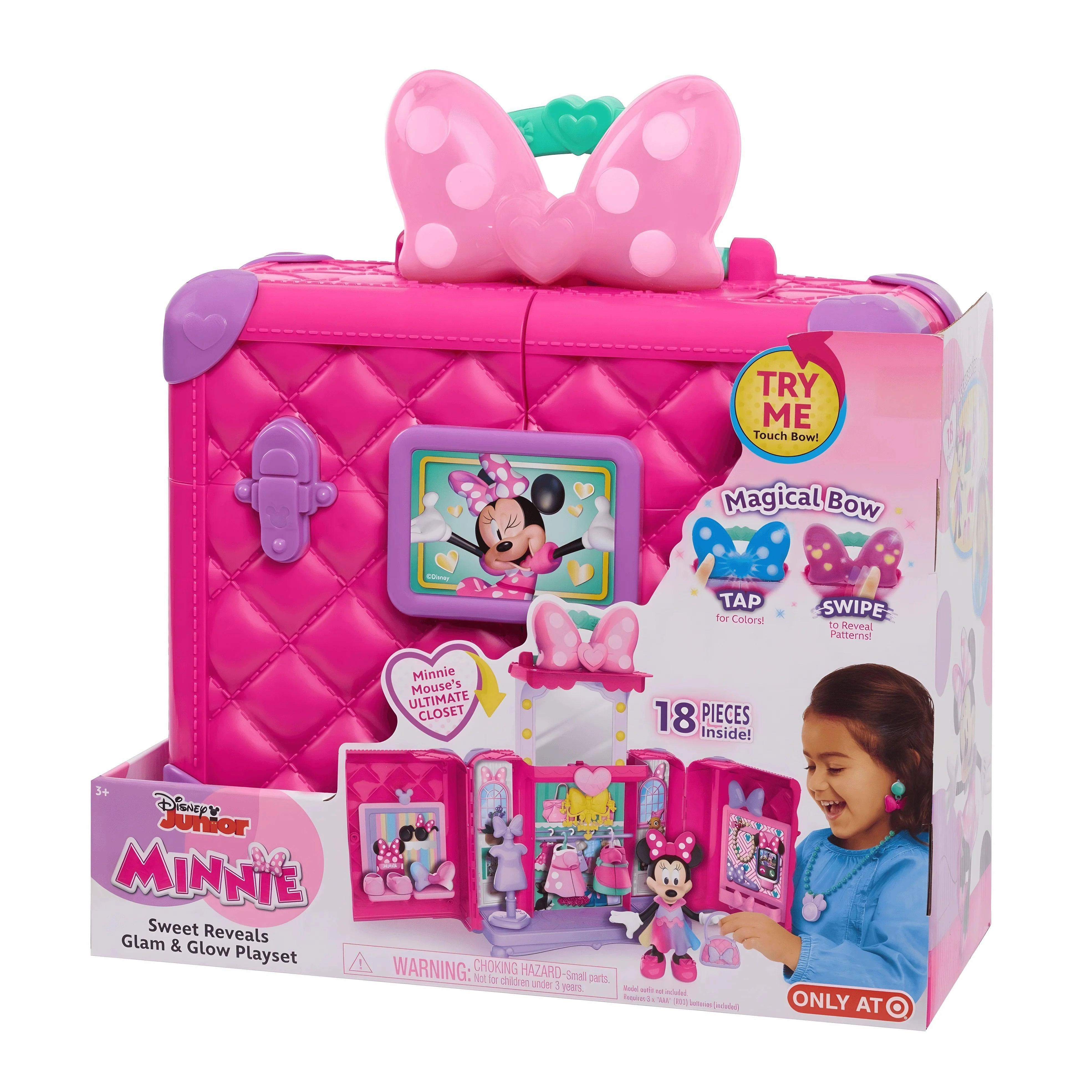 Complete Edition Unmeasured Amount Disney Junior Minnie Mouse Sweet Reveals Glam & Glow Doll Playset