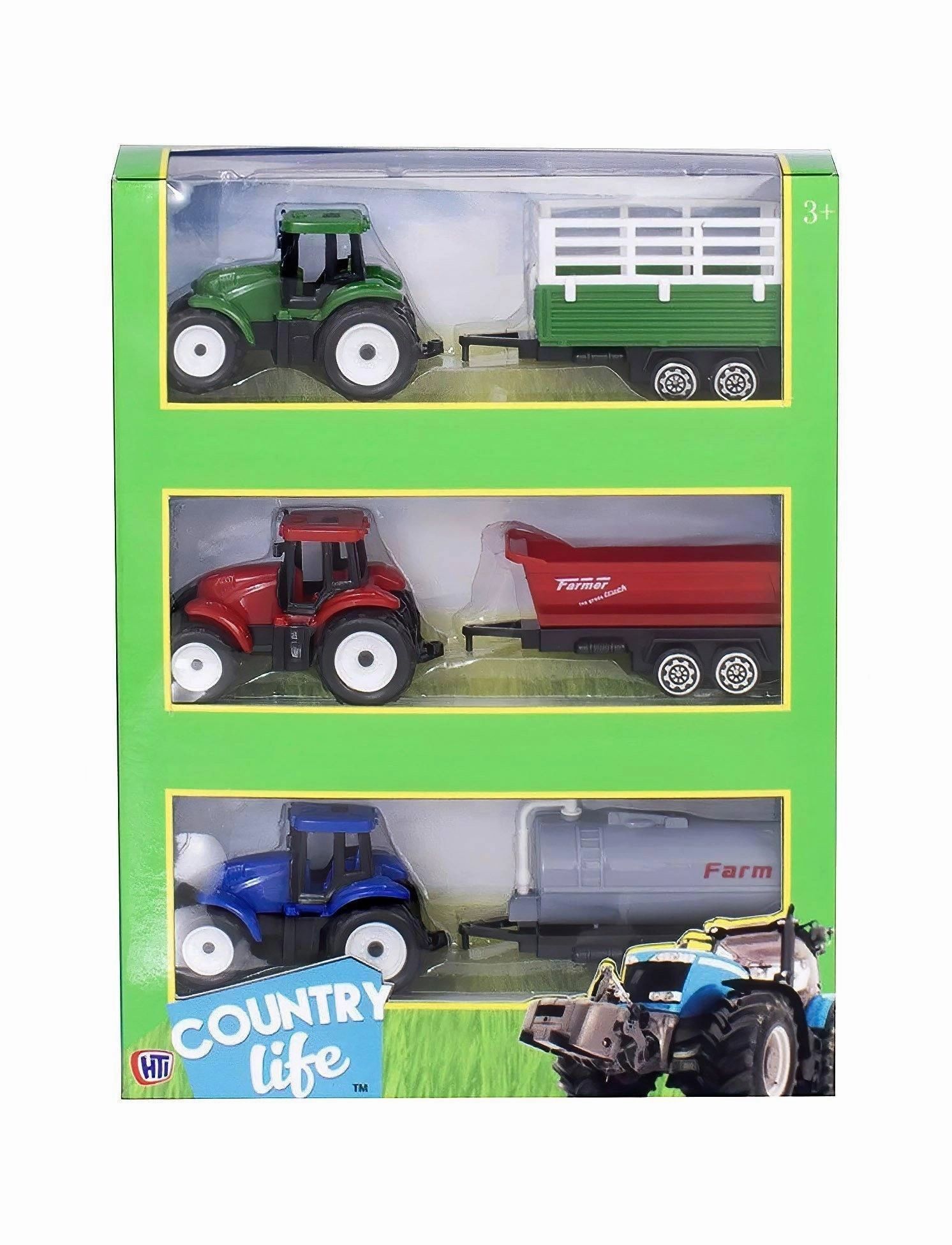Teamsterz Country Life Tractor And Trailer Playset - Pack of 3 Player Respect