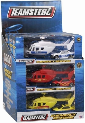 Exemplary Model Trial Error Teamsterz Emergency Response Helicopter & Car Playsets