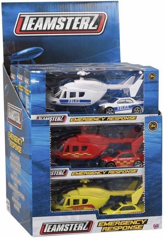 Exemplary Model Trial Error Teamsterz Emergency Response Helicopter & Car Playsets