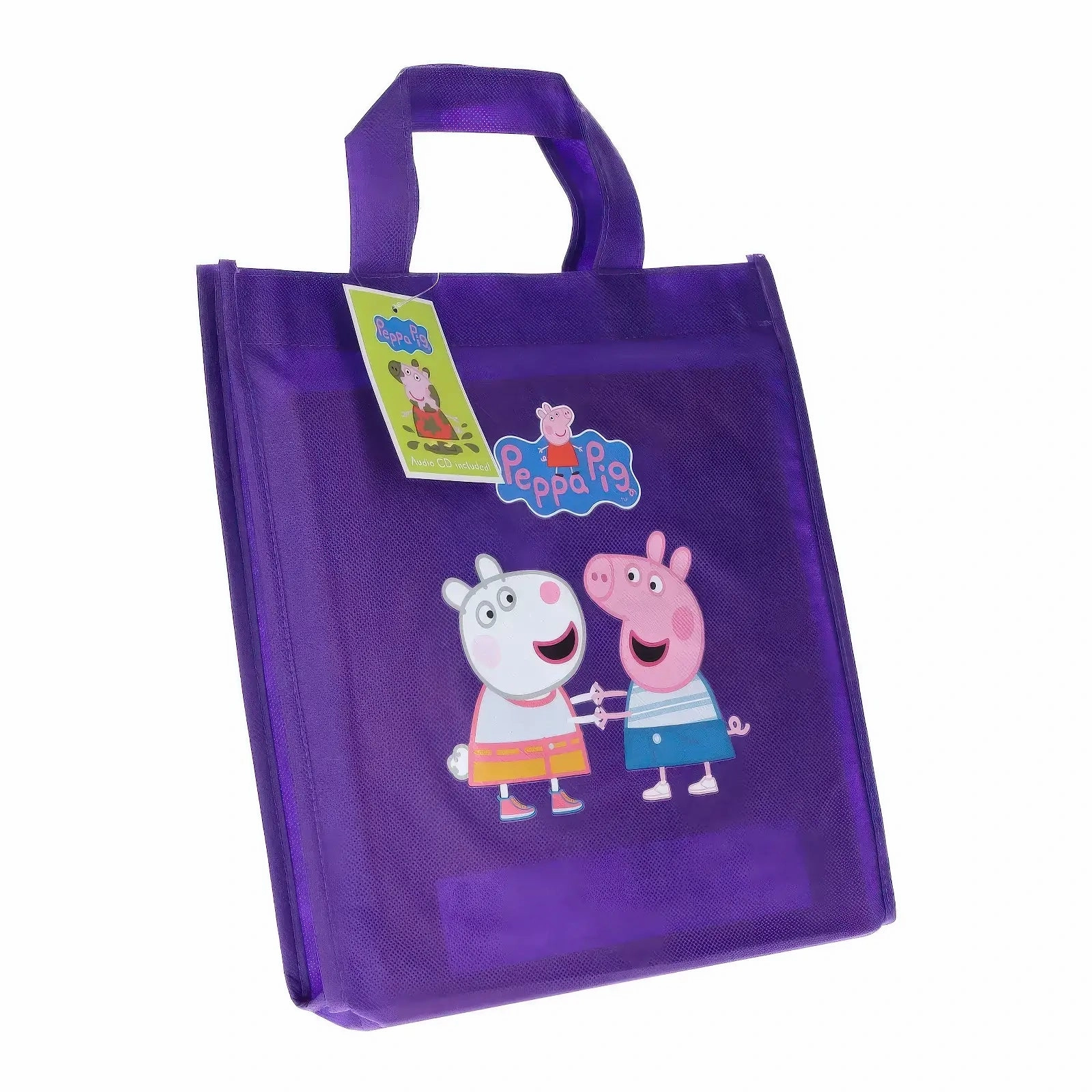 The Peppa Pig Purple Gift Bag with Audio CD Sequined Accent Stylish Look