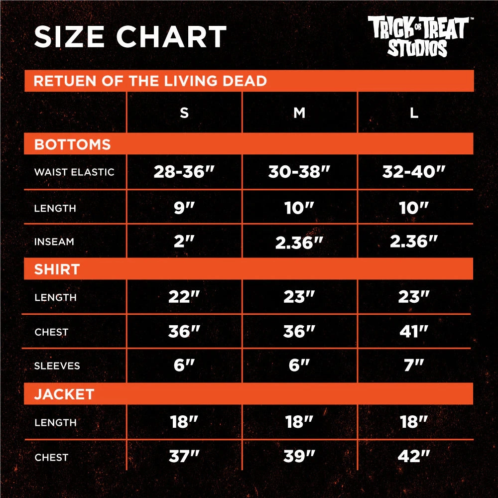 THE RETURN OF THE LIVING DEAD TRASH COSTUME Ghostly Party Mysterious Props