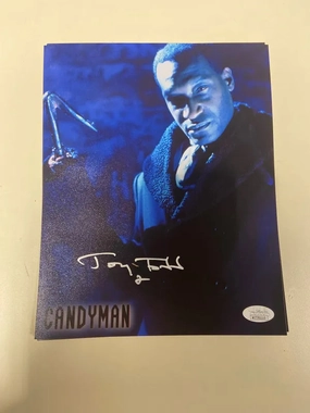 Eerie Ornaments Scary Masks Tony Todd Autographed Candyman 8x10 Print (V9)