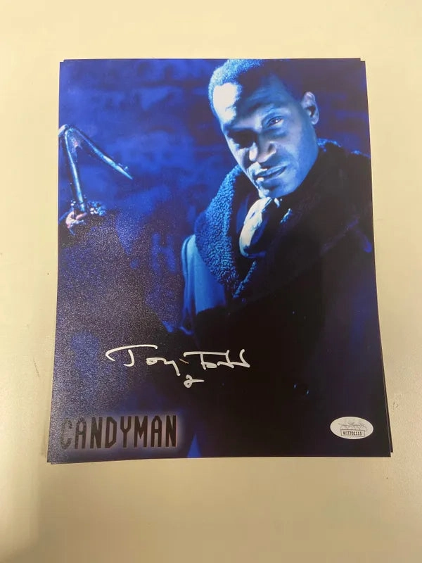 Eerie Ornaments Scary Masks Tony Todd Autographed Candyman 8x10 Print (V9)