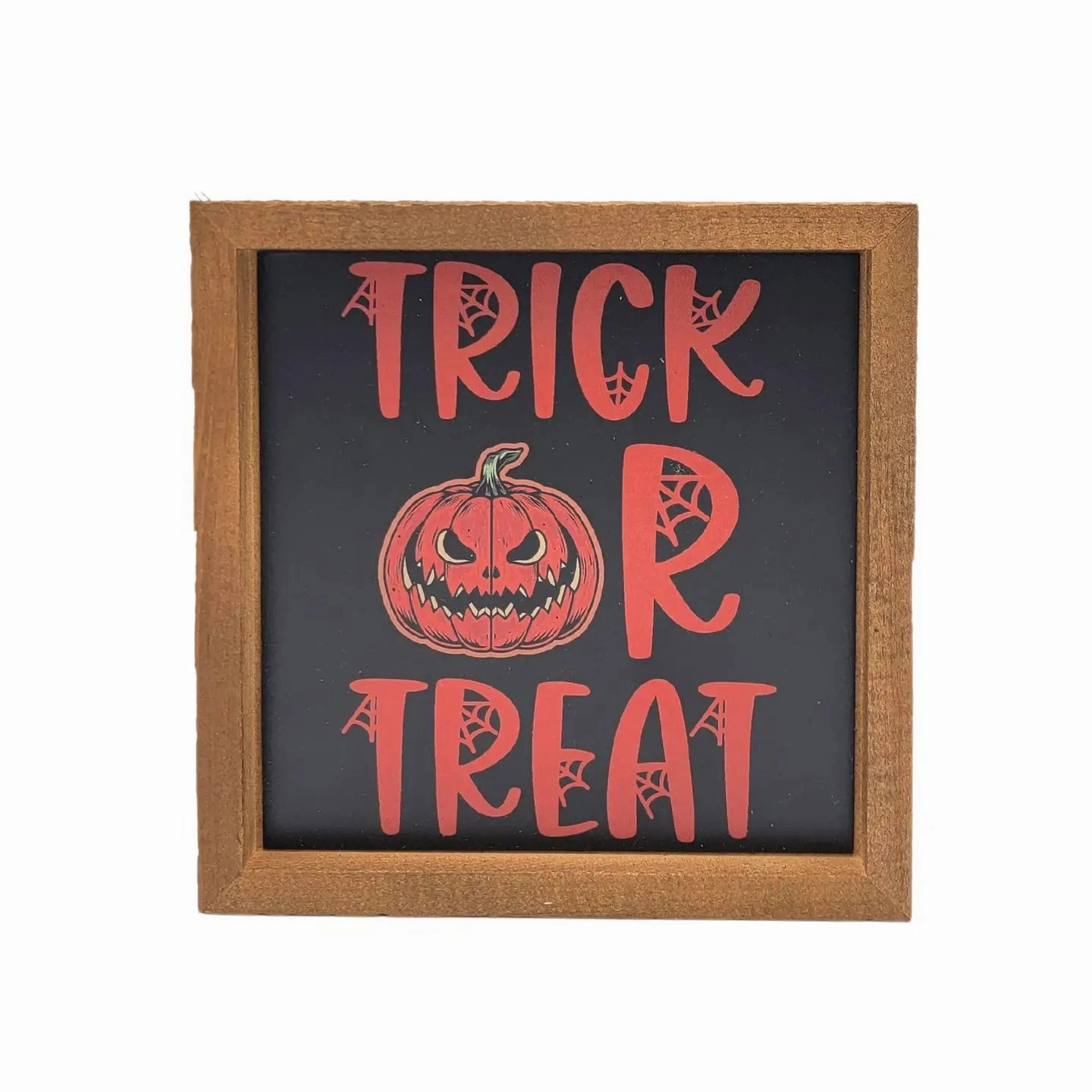 Eerie Masks Trick or Treat Pumpkin - Limited Metal Sign - Fall Decor