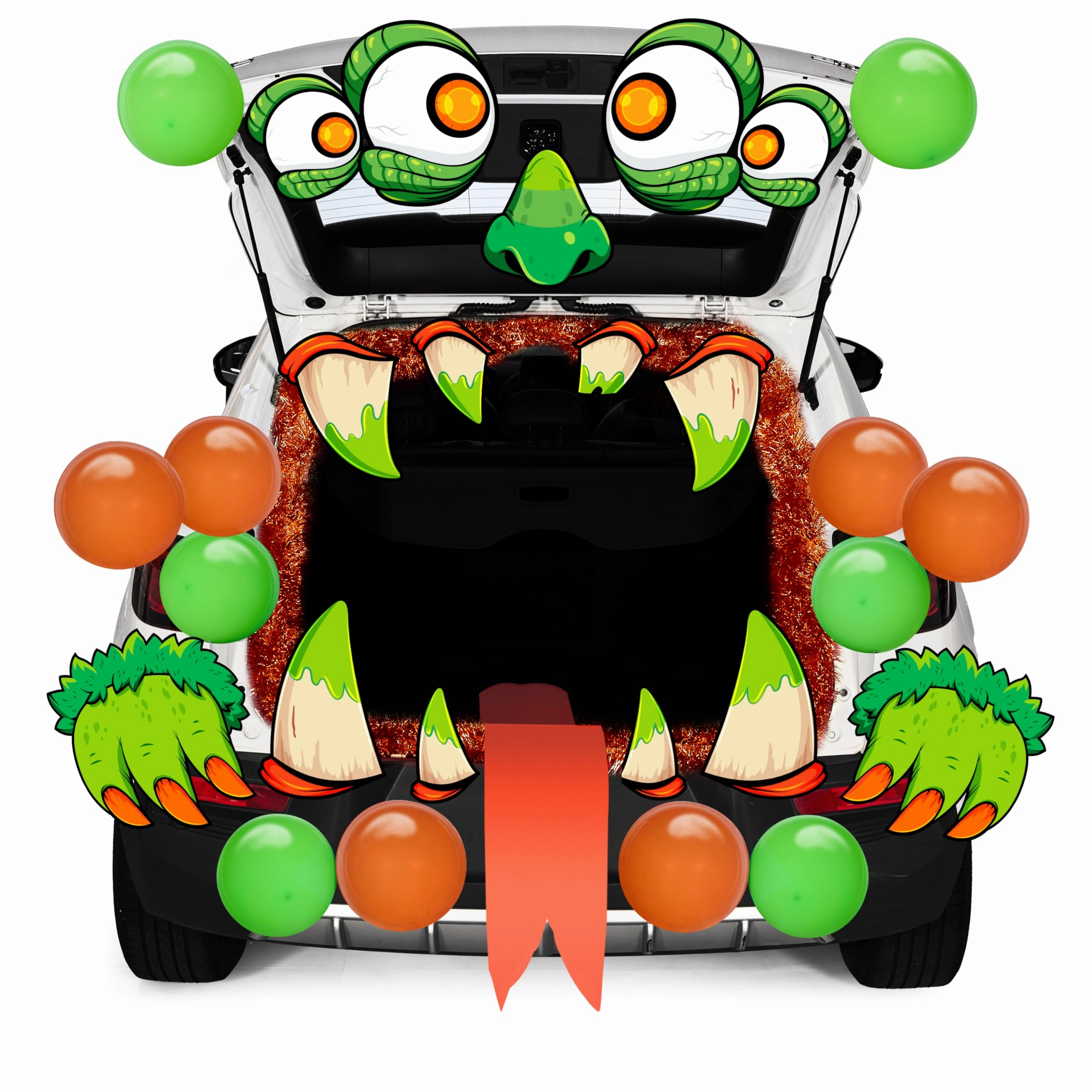 Trunk or Treat 3D Monster-Themed Car Decoration Kit Creepy Decor Playful Crafts