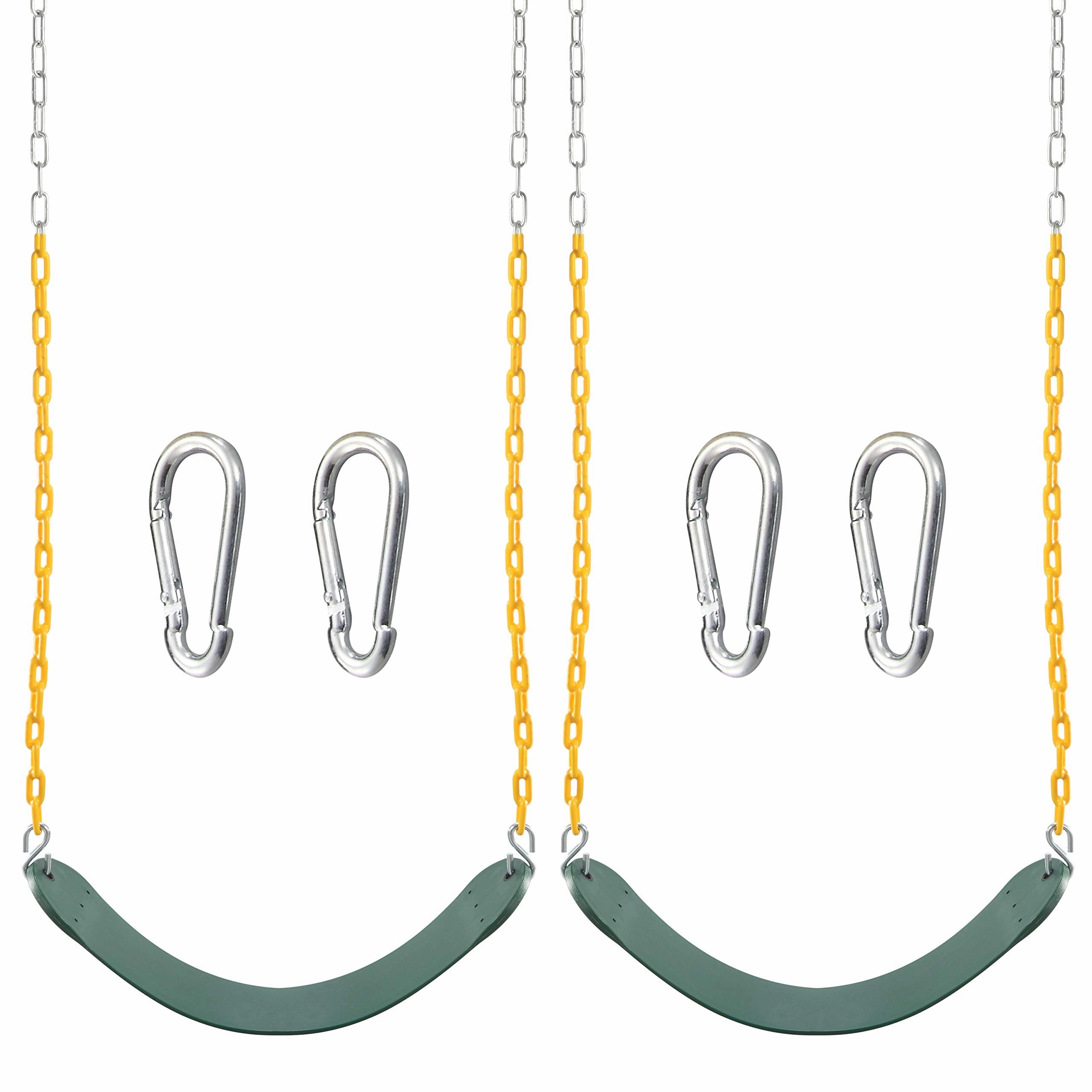 TURFEE -  Green Swing Seats with 66in Chain,  2 Pack Playful Storytelling Plan Execution Light Effect
