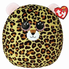 Ty Squish a Boo Livvie Leopard 31cm Cushion Cliffhanger Ending