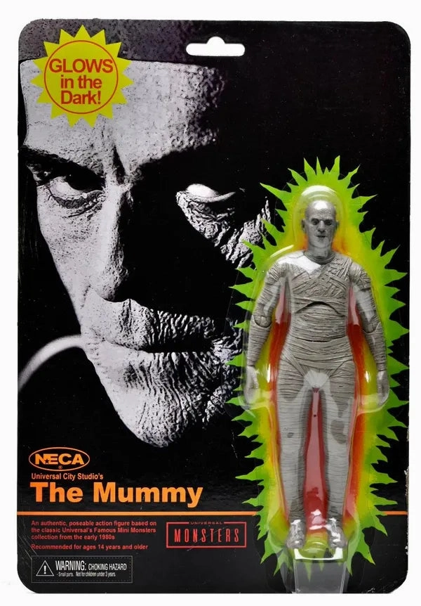 Universal Monsters - 7" Scale Action Figure - Retro Glow in the Dark Mummy Frightening Figures