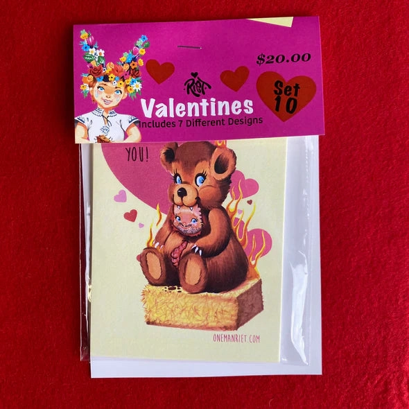 Valentine Cards Set 10 Whimsical Supplies Frightening Ornaments