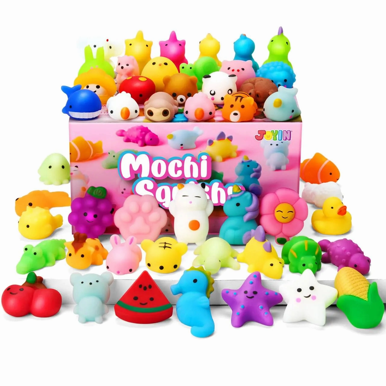 Valentines Day Random 25 Pack Mini Mochi Toys Party Favors for Kids Ghostly Masks