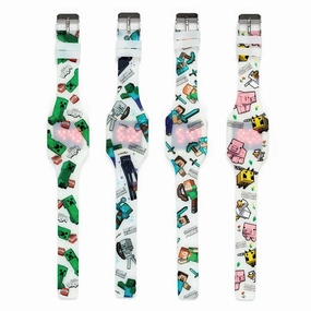 Minecraft Glow in the Dark Silicone Digital Watch - Assorted Era Specific Lag Reduction