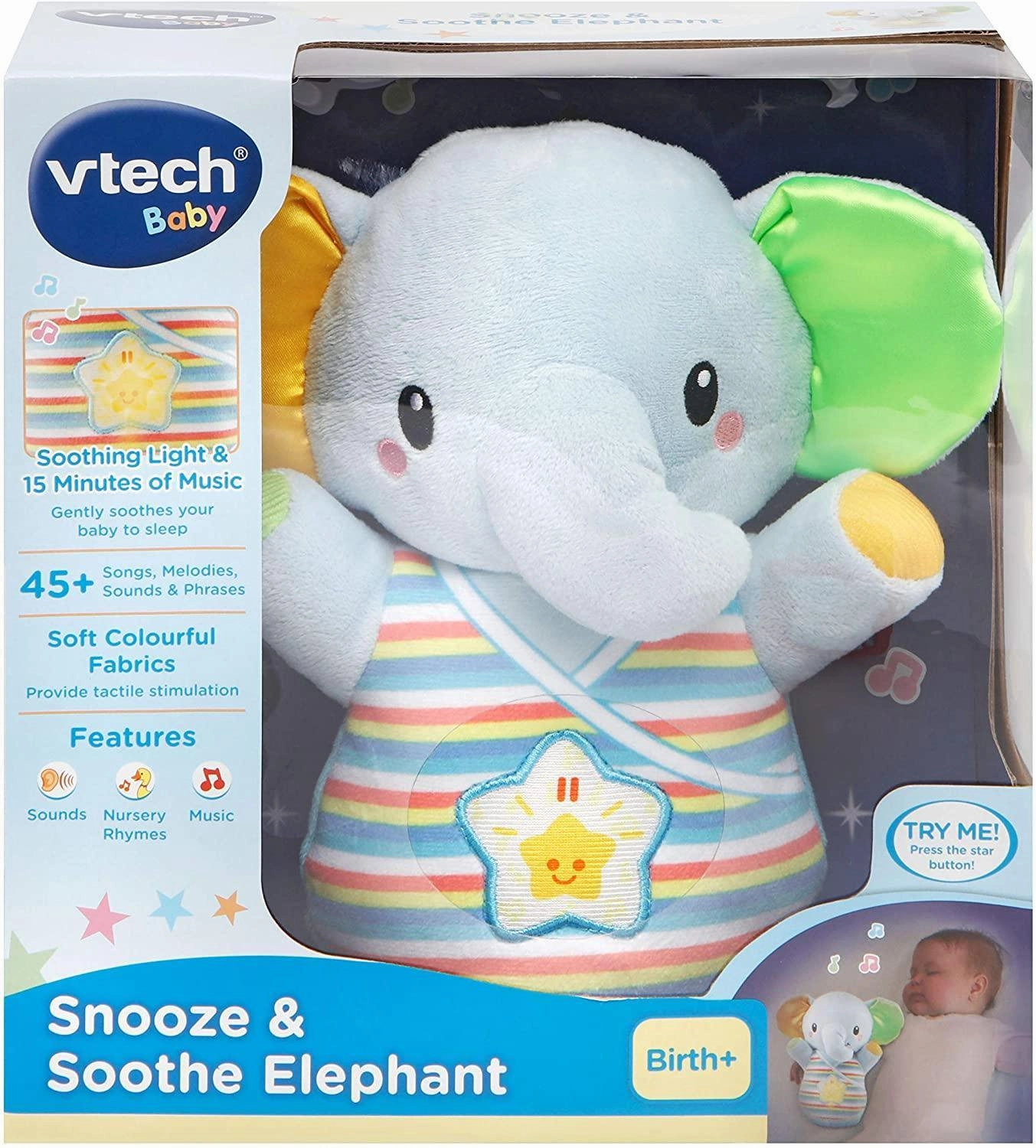 Soundtrack Included VTech 508603 Snooze & Soothe Elephant Blue