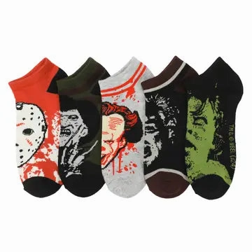 Warner Brothers Horror Women's 5 Pair Ankle Socks Ghoulish Decorations