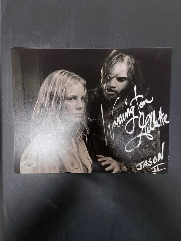 Warrington Gillette Autographed Friday The 13th Part 2 Jason 8x10 Photograph (JSA Certified) - Version 4 Mysterious Designs