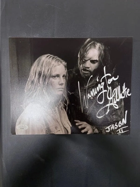Warrington Gillette Autographed Friday The 13th Part 2 Jason 8x10 Photograph (JSA Certified) - Version 4 Mysterious Designs