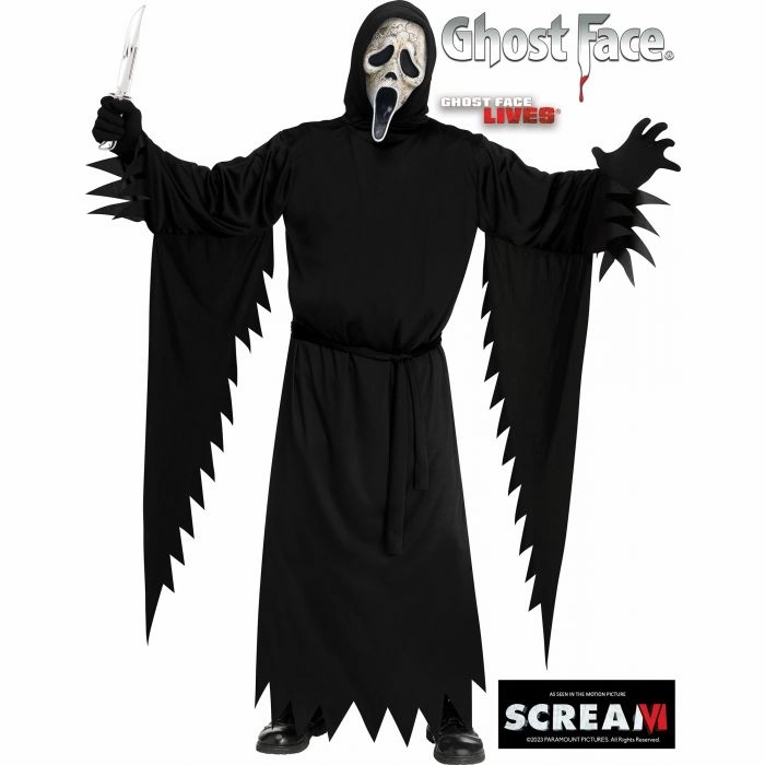 Ghoulish Party Playful Props Ghost Face Aged - As Seen in the Motion Picture SCREAM VI - Adult
