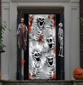 Scary Skeleton Door Cover Whimsical Props