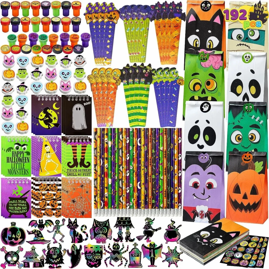 Whimsical Decor Wicked Lights 192Pcs Halloween Themed Stationery Set