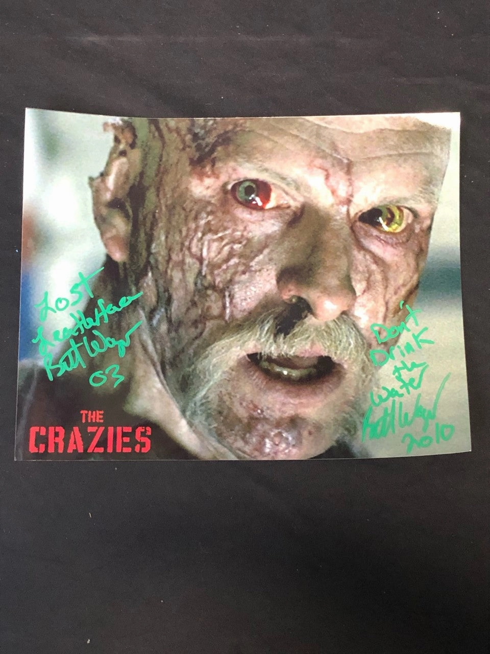 Mysterious Accents Creepy Supplies Brett Wagner Signed The Crazies 8x10 V2