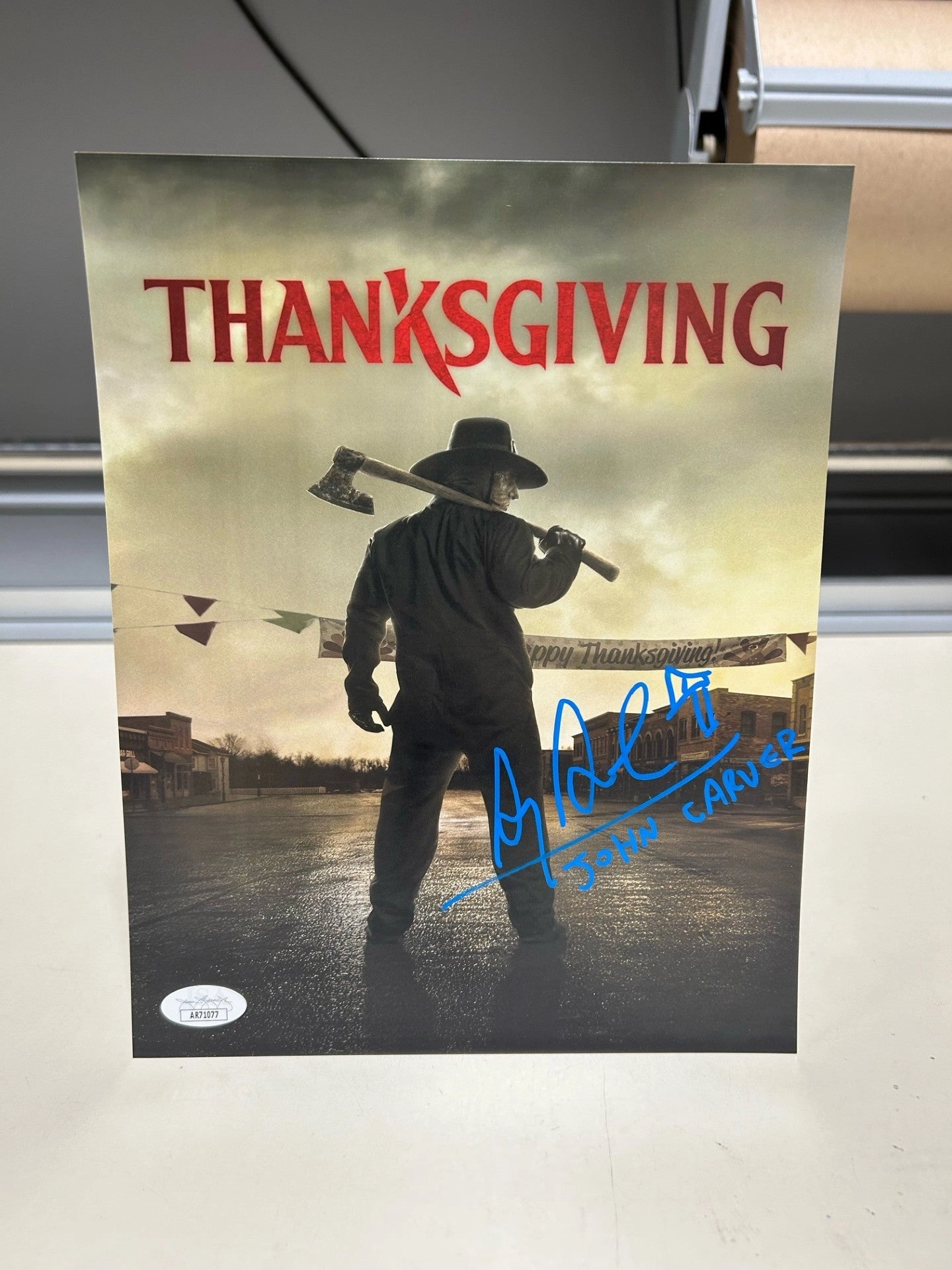 Monster Props Alex Armbruster - John Carver Thanksgiving 8x10 Autograph Framed