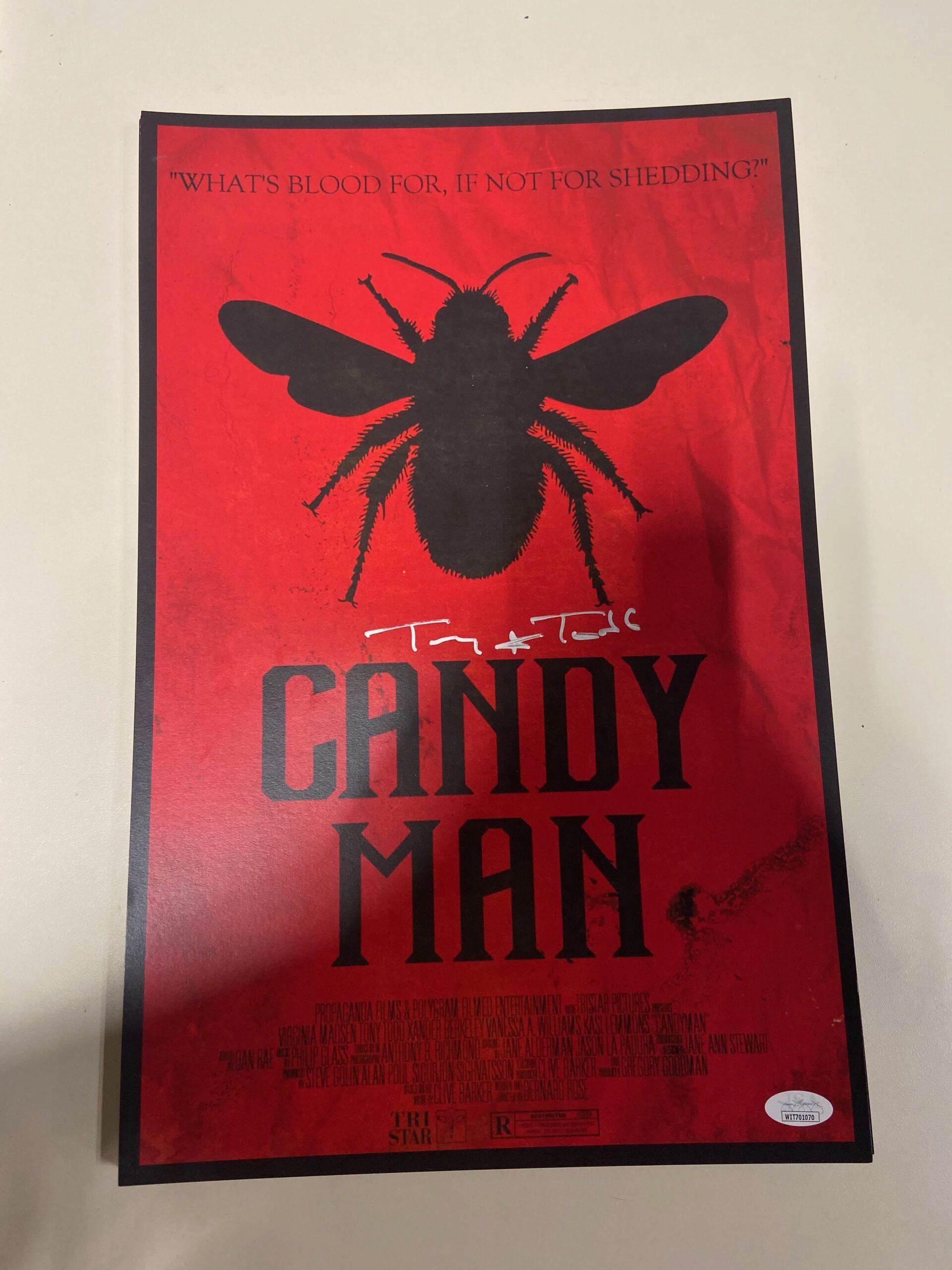 Ghostly Lights Monster Crafts Tony Todd Autographed Candyman 11x17 Print (V7)