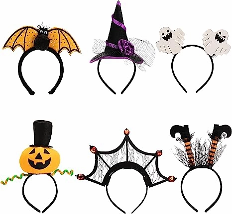 Halloween Headbands, 6 Pcs Scary Accents