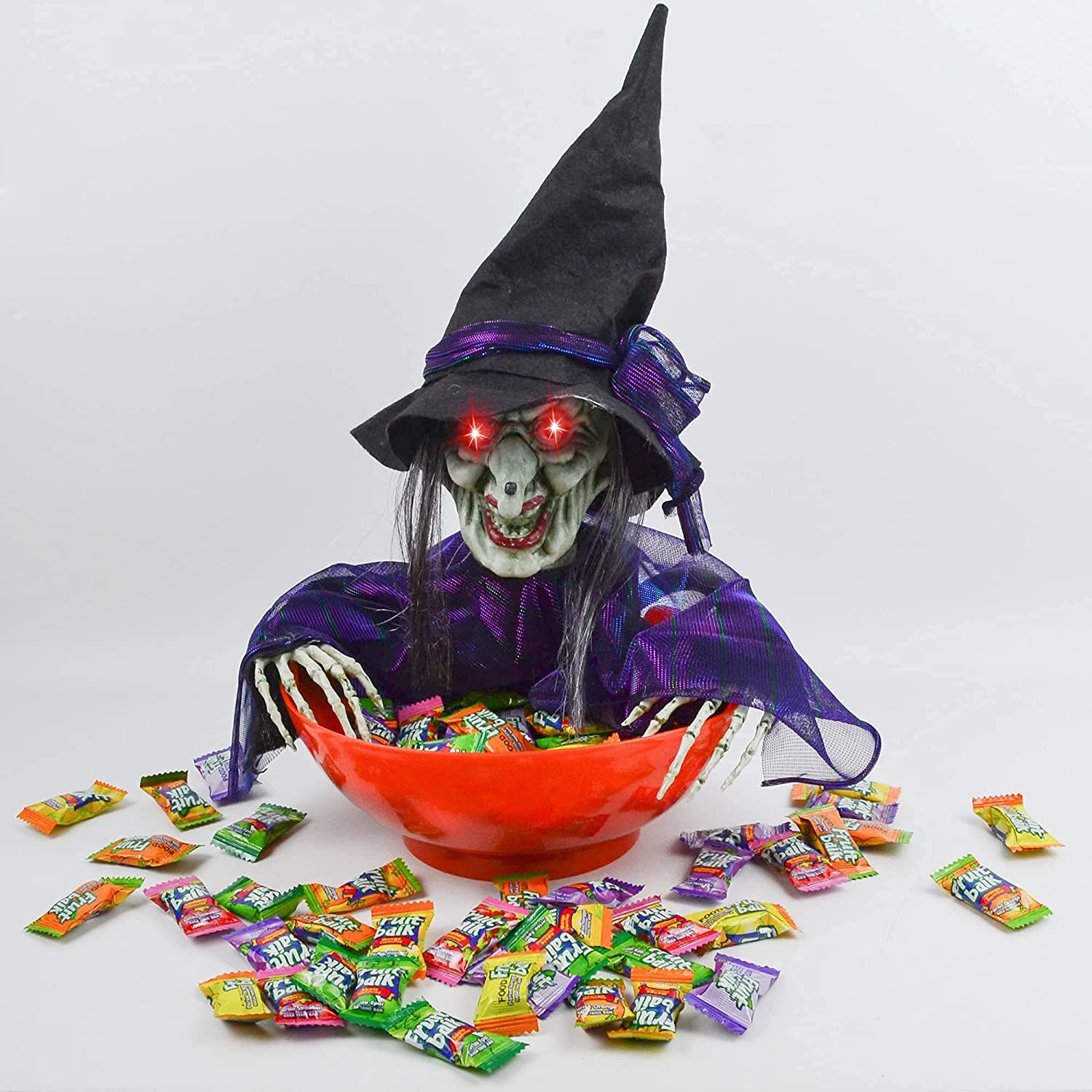 Animated Witch Candy Bowl Frightening Decorations