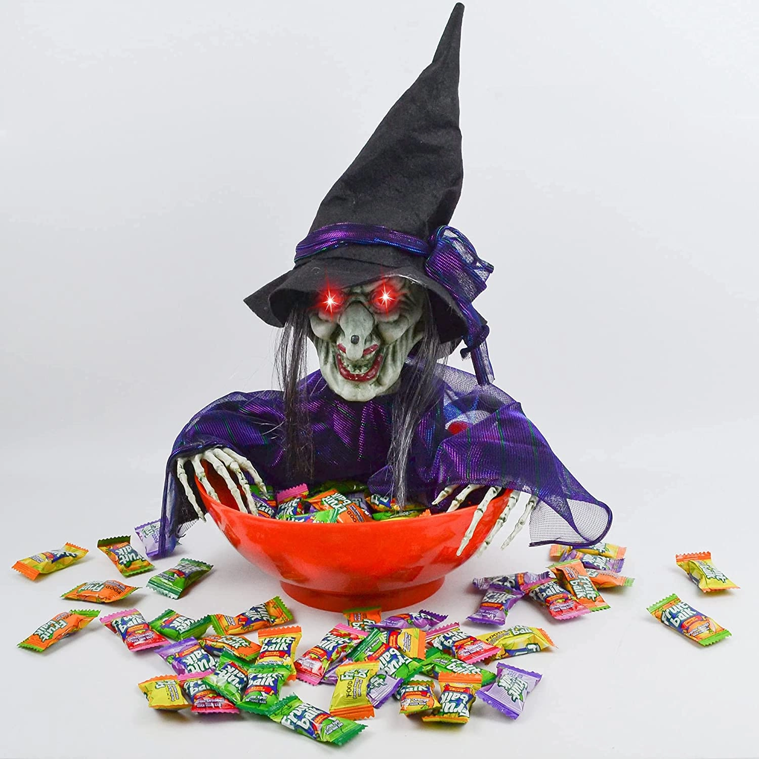 Ghostly Treats Frightening Ornaments Animated Witch Candy Bowl