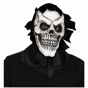 Skull Reaper Mask with Shroud Spooky Decorations