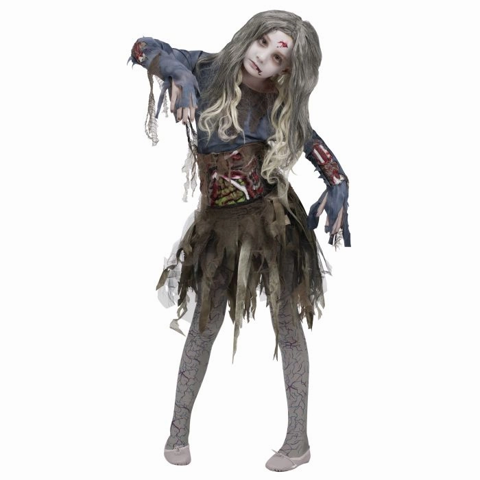 Zombie Girl Costume - Child Size Spooky Masks Monster Party
