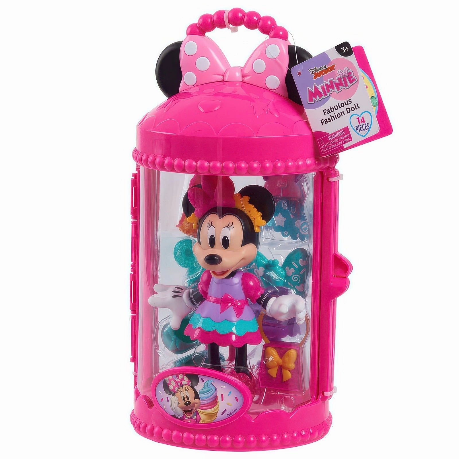 Disney Junior Minnie Mouse Fabulous Fashion Doll with Case - Pink Full Comprehension Achievement Sync